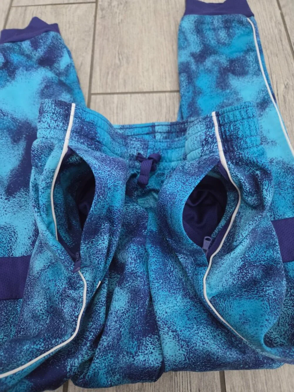 Under Armour Youth Kids Athletic Jogger Pants Blue Abstract Print Size Medium